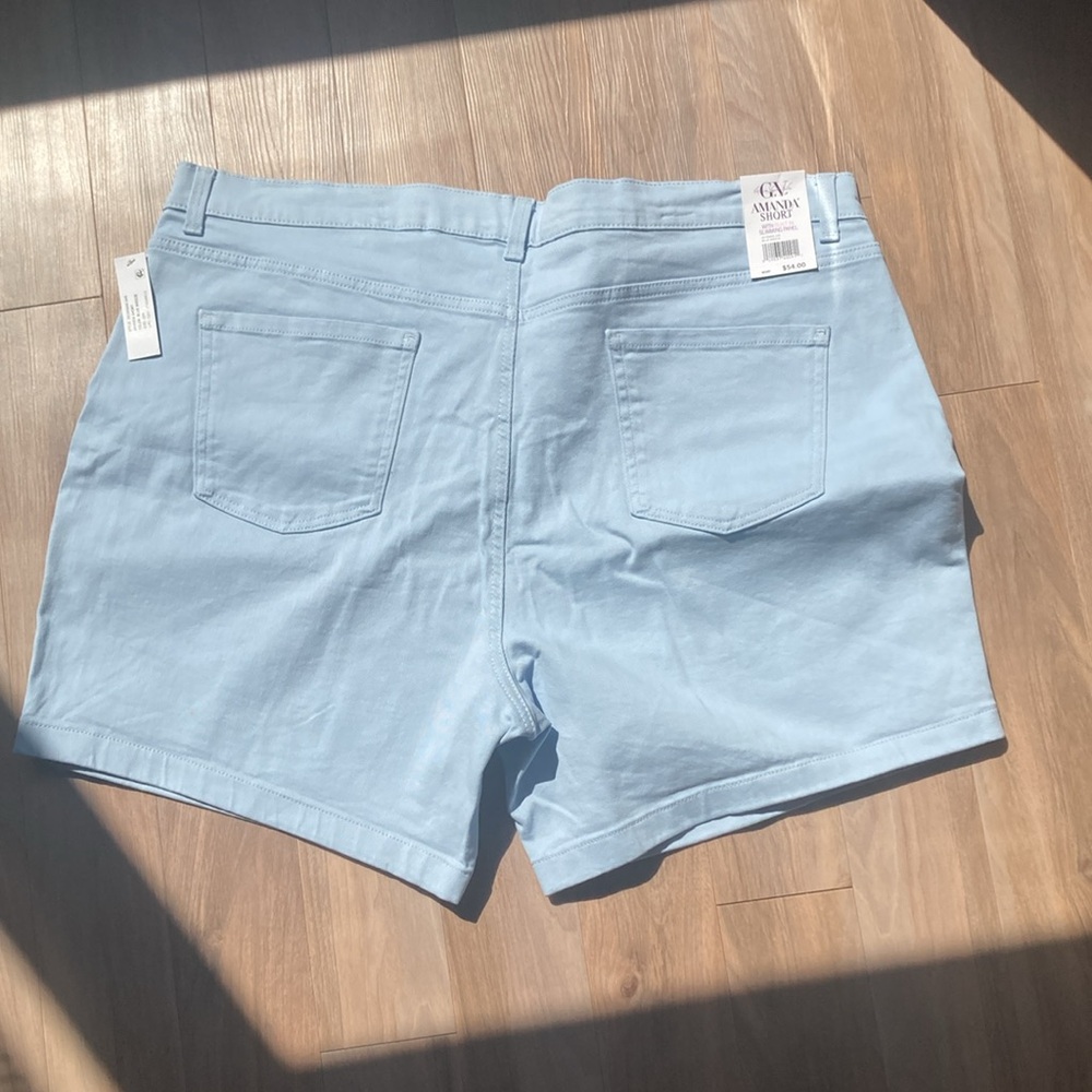 Gloria Vanderbilt Amanda denim short slimming panel blue breeze 22W - Picture 15 of 16